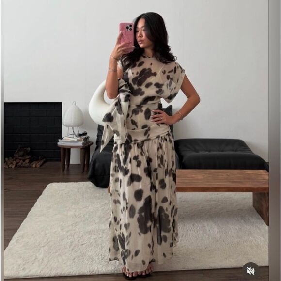 NWT ZARA ANIMAL PRINT VOLUMINOUS DRESSβZW COLLECTION - Picture 15 of 15